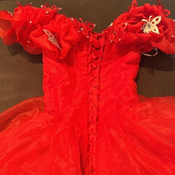 Women’s Red Fairy Tale Prom Party Dress Butterflies Corset Back Size 4 NWT - Picture 12 of 16